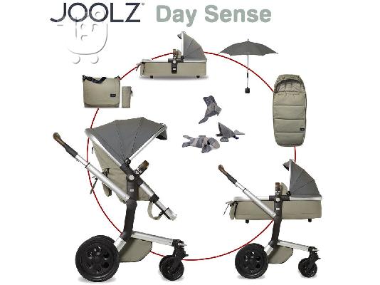 PoulaTo: Joolz Ημέρα Quadro πλήρες σετ συμπεριλαμβανομένων των μπανιέρα, ποδόσακο, τσάντα αλλαξιέρα, ομπρέλα - DENIM - 2015